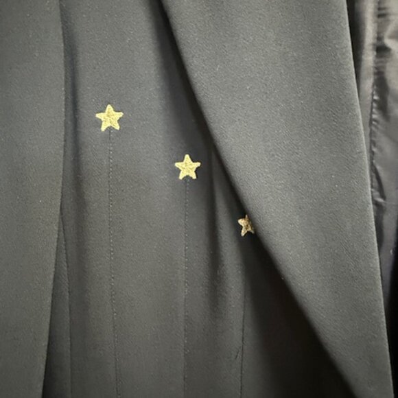 Vintage Escada by Margaretha Ley Wool Blazer Star Embroidery & Gold Star Buttons - Picture 3 of 6